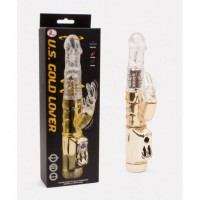 Lybaile U.S. Gold Lover vibrating & rotating penis Gold-Clear